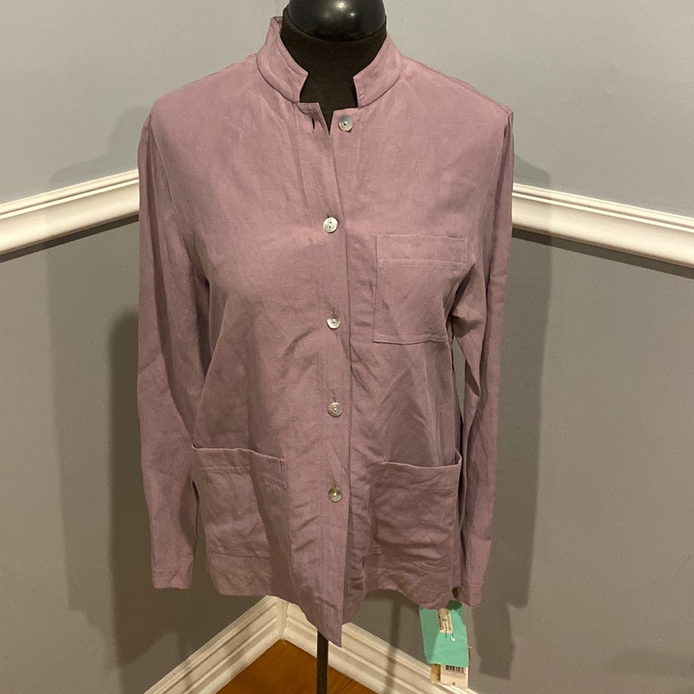 Easy spirit linen blend top